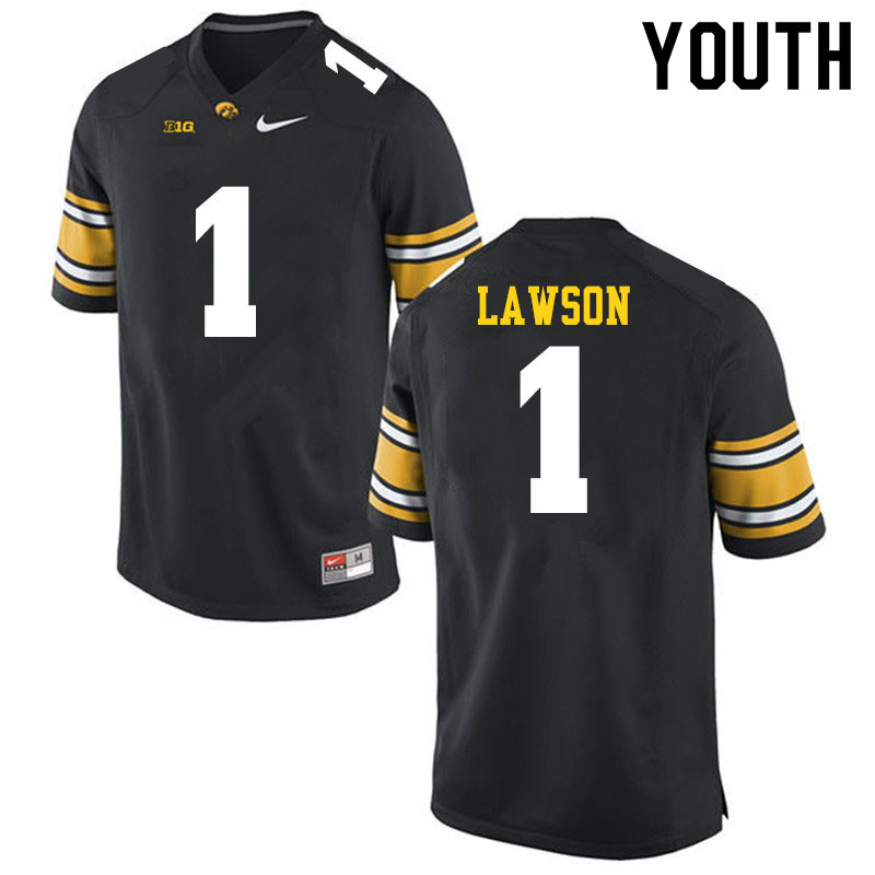 Youth #1 AJ Lawson Iowa Hawkeyes College Football Jerseys Sale-Black